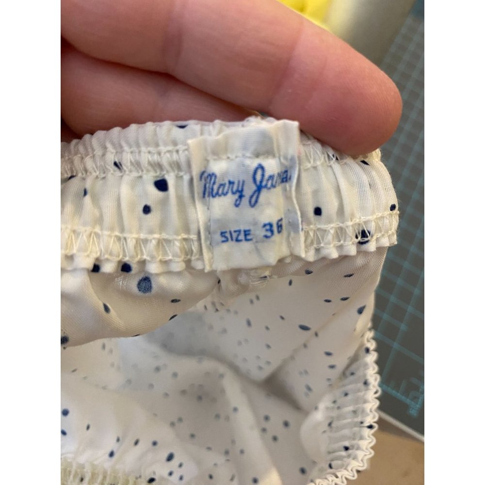 Vintage‎ Mary Jane two piece pajama set size 36 medium white blue polka dot 60s - Picture 9 of 12